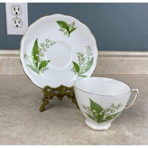 Royal Vale Bone China  White Bell Flower Tea Cup And Saucer Set